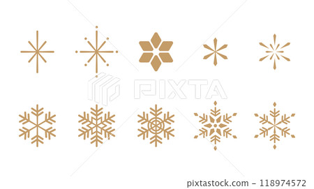 簡單可愛的雪花向量插畫集圖示背景聖誕裝飾 118974572