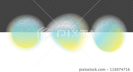 Geometric colorful grainy shapes set. Gradient groovy elements with for texture. Eps10 Vector transparent Illustration. 118974716
