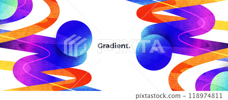 Modern and Vibrant Background with Colorful Shapes and Halftone Effect. For Banner or Cover Design 118974811