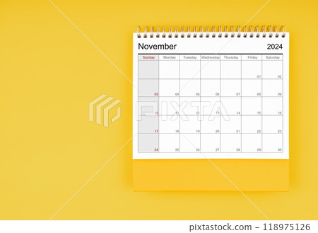 November desk calendar for 2024 year. Blank calendar for your appointment or reminder. 118975126