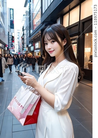 Women who enjoy shopping 118975173