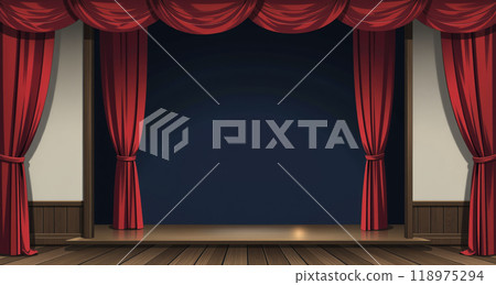 "The theatre curtains rise" 118975294