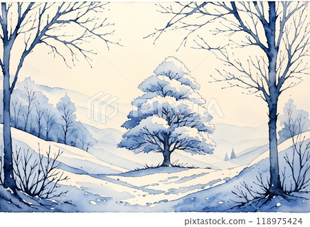 森林裡的白樹景觀 森林裡的白樹景觀 118975424