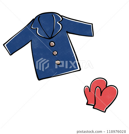 Coat and gloves illustration 118976028