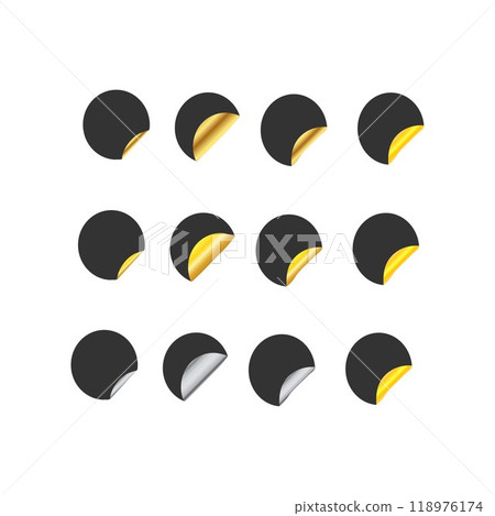 set of empty curly paper sticker 118976174
