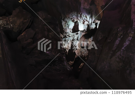 秋芳堂內,特殊的天然紀念物被燈光照亮 秋芳堂內,特殊的天然紀念物被燈光照亮 118976495