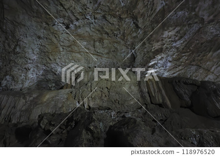 The inside of Akiyoshi Cave, a special natural monument, illuminated at night The inside of Akiyoshi Cave, a special natural monument, illuminated at night 118976520