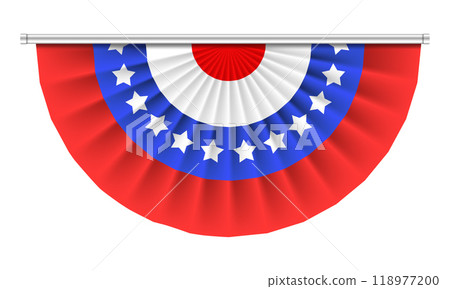 US Flag Buntings isolated on white background. Vector illustration 118977200