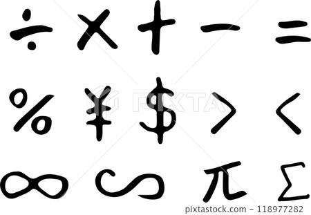Mathematics Arithmetic Symbols Calculation Set 118977282