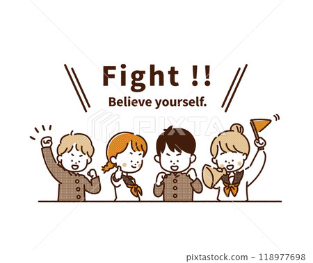 學生歡呼的插圖 118977698