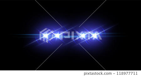 Police car flash effect on dark background. Patrol car emergency siren and blue flashers vector illustration Police car flash effect on dark background. Patrol car emergency siren and blue flashers vector illustration 118977711