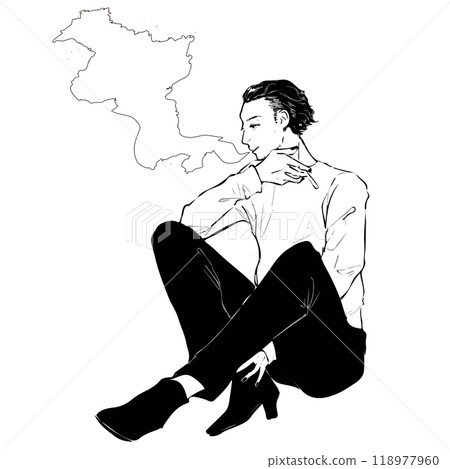 Stylish illustrations of people drawn with analog-style lines Stylish illustrations of people drawn with analog-style lines 118977960