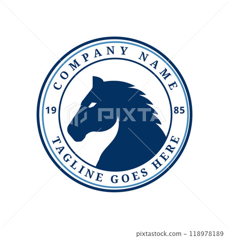 Horse Silhouette Logo Template Design, Wild Animal, Stallion. Vector Illustration Design Label Symbol Icon 118978189