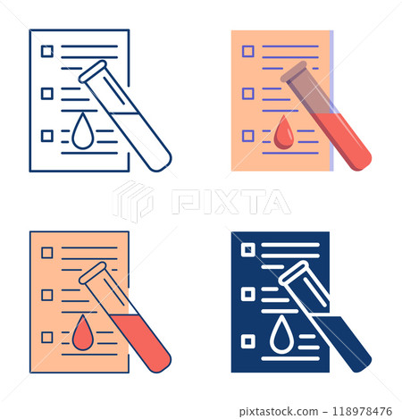 Blood screening icon set in flat and line style 118978476