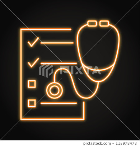 Medical checkup neon line icon 118978478