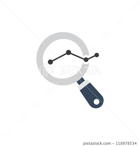 magnifying glass  with graph sign 118978534