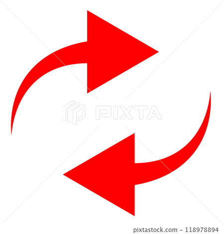 Curved red arrow illustration Curved red arrow illustration 118978894