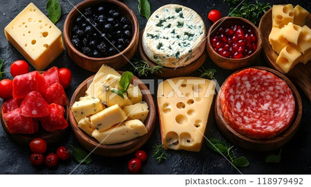 Cheese products, food design and background 118979492