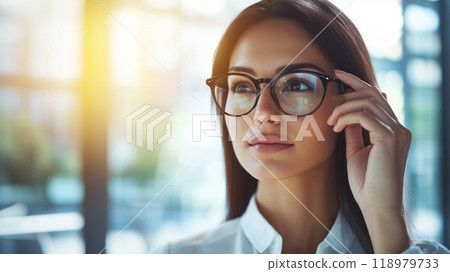 帶光和眼鏡的商業場景 118979733