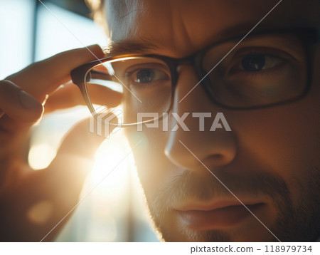 帶光和眼鏡的商業場景 帶光和眼鏡的商業場景 118979734