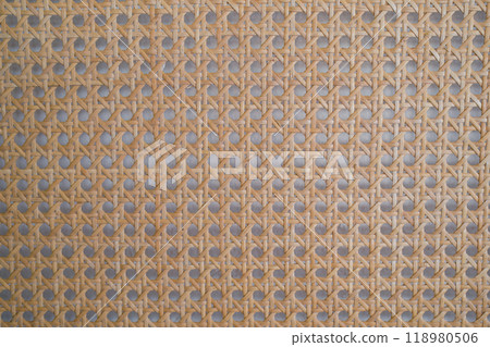 Brown traditional braided woven rattan texture background 118980506