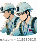 A worker wearing a helmet 118980615
