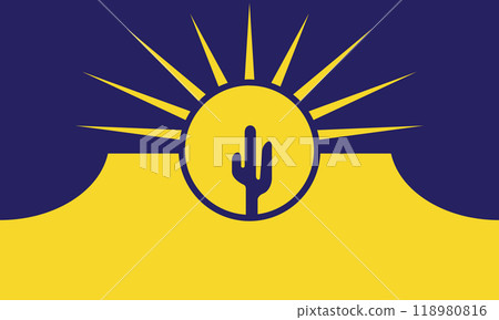 Flag of the city of Mesa, Arizona, USA, original colors and proportions. Illustration 118980816