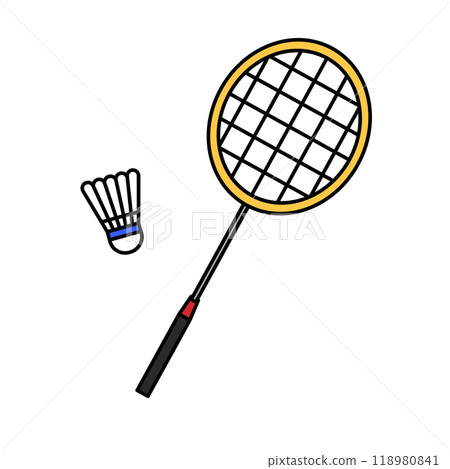 Badminton racket and shuttlecock, badminton 118980841