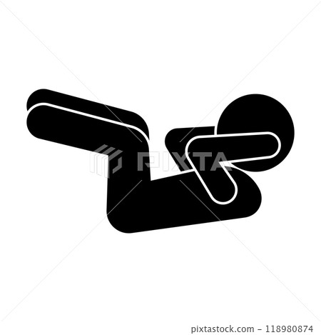 Abdominal crunches silhouette Abdominal crunches silhouette 118980874