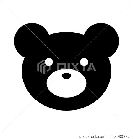熊臉剪影 泰迪熊 熊臉剪影 泰迪熊 118980882