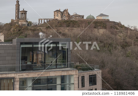 Calton Hill with the skyline seen from the top of St James Quarter shopping centre. Calton Hill with the skyline seen from the top of St James Quarter shopping centre. 118981406