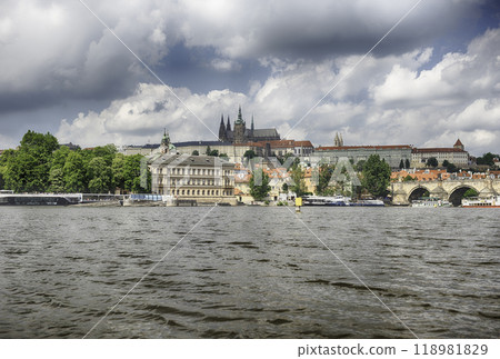 The Castle dominating the skyline of Prague, Czech Republic 118981829