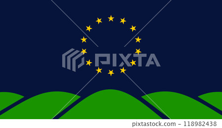 Flag of the city of Montpelier, Vermont, USA, original colors and proportions. Illustration 118982438