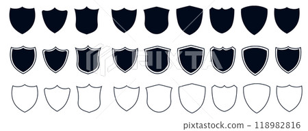 Shield icons. Shields. Protect shield security vector. Collection of security shield icons. 118982816