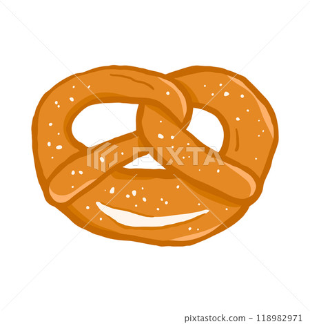 Hand drawn traditional German pretzel 118982971