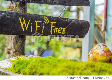 Free Wi-Fi in nature in the forest 118983255