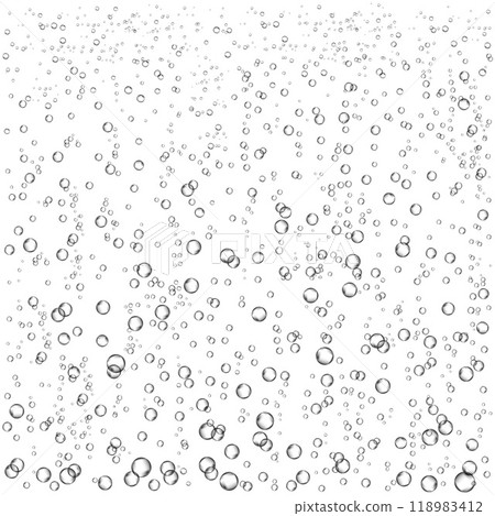 Oxygen air bubbles  flow  in water on white  background. 118983412