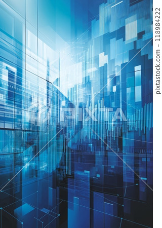 Abstract technology background showing financial data processing 118984222