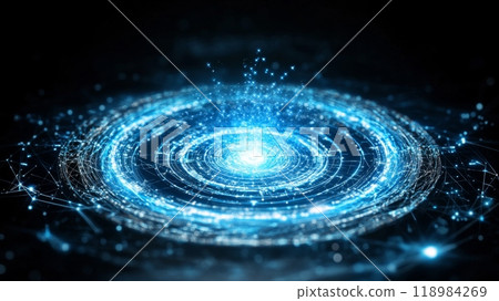 Futuristic blue technology data transfering in cyberspace Futuristic blue technology data transfering in cyberspace 118984269