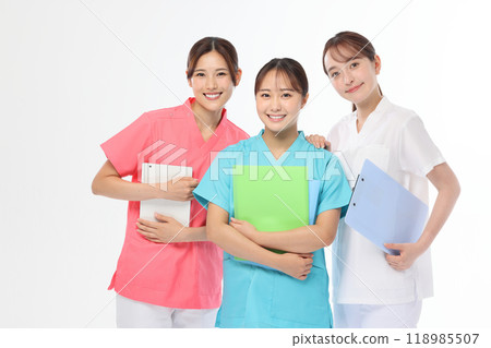 醫護人員、勞動人民、護士、白人背景 118985507