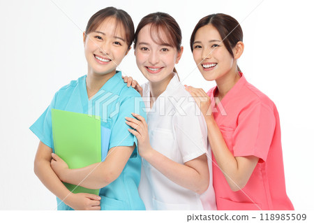 Medical staff, working people, nurses, white background 118985509