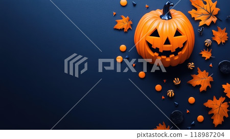 scary halloween background with dark wood and candles scary halloween background with dark wood and candles 118987204