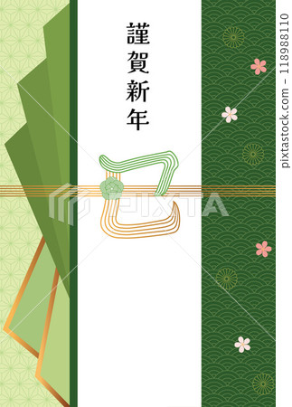 Year of the Snake New Year's card template Mizuhiki Japanese pattern 118988110