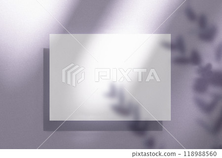 Mock-up of card with light and plant shadow Mock-up of card with light and plant shadow 118988560