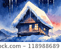 Snowy cottage 118988689