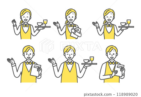 身穿制服的服務生為顧客服務 118989020