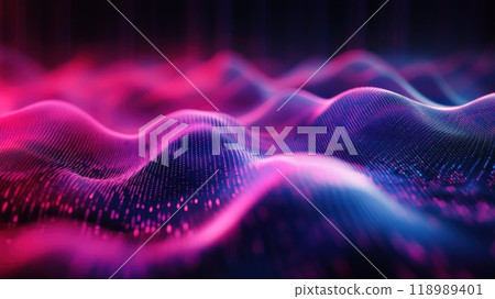 abstract digital landscape with water drop 118989401