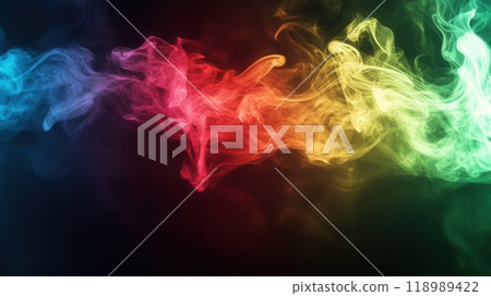 blue smoke on black background 118989422