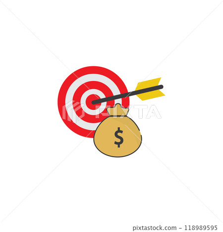 Red target with yellow arrow Red target with yellow arrow 118989595