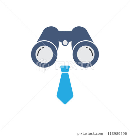 Binoculars with a blue tie underneath Binoculars with a blue tie underneath 118989596